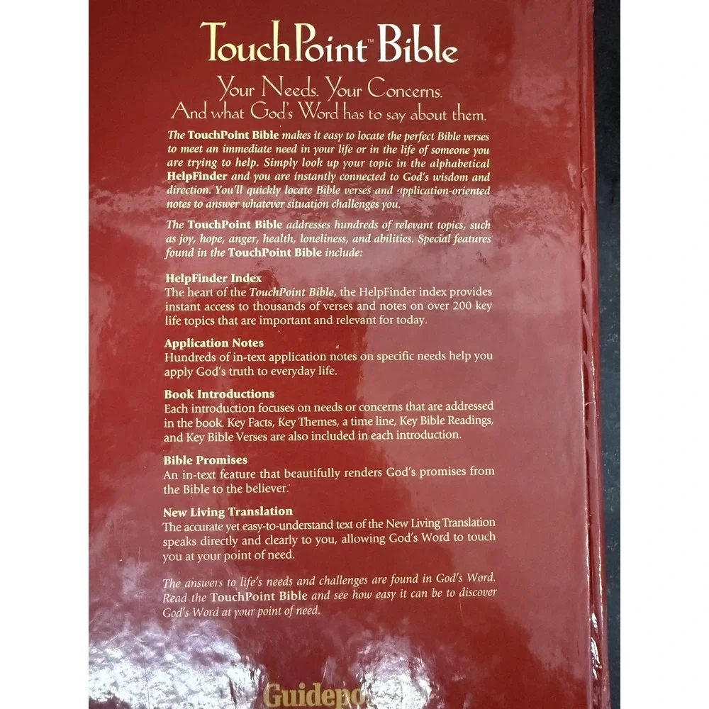 TouchPoint Bible: God's Word at Your Point of Need (New Living Translation) Guid